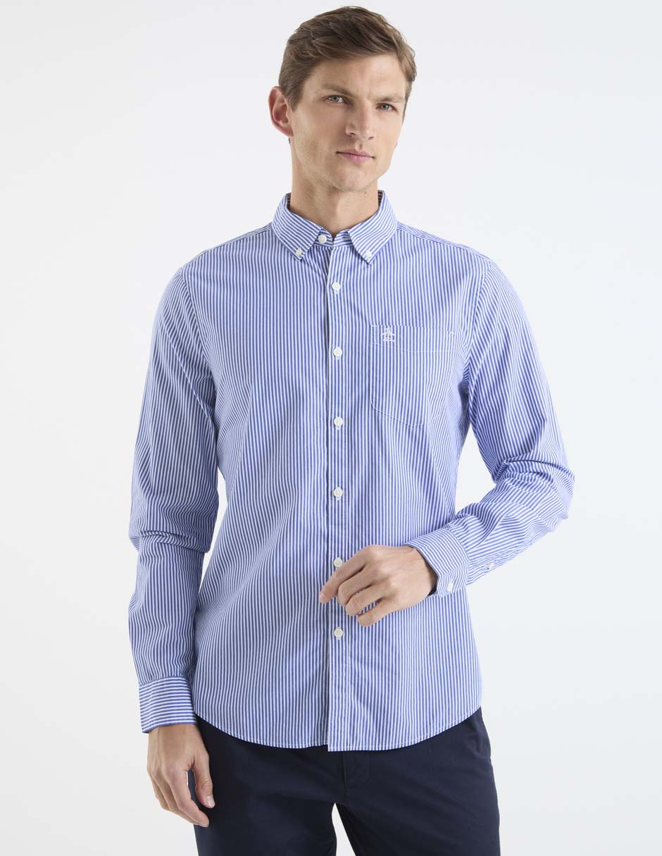 Camisa casual de algodón manga larga para hombre 7