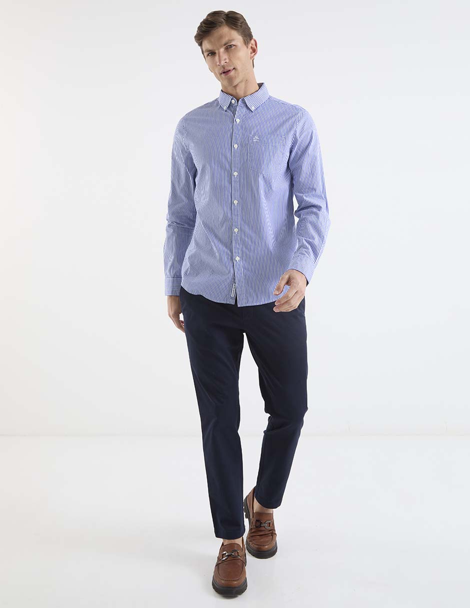 Camisa casual de algodón manga larga para hombre 8