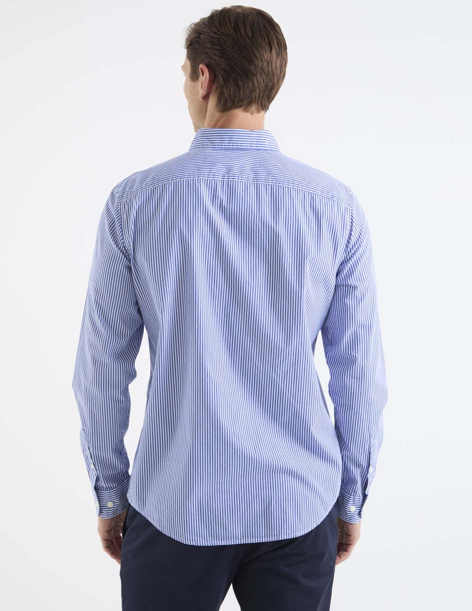 Camisa casual de algodón manga larga para hombre 11