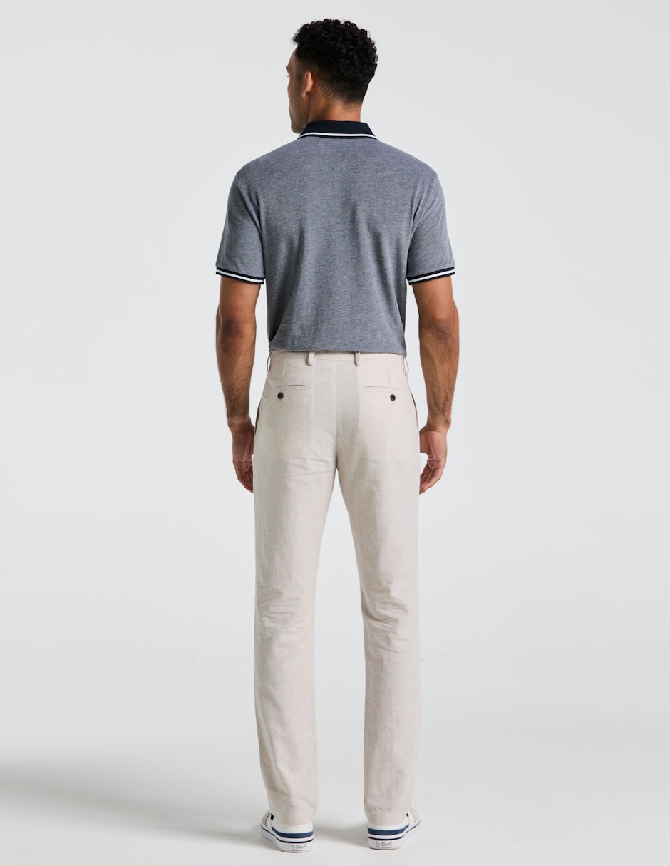 Pantalón casual chino regular de lino para hombre