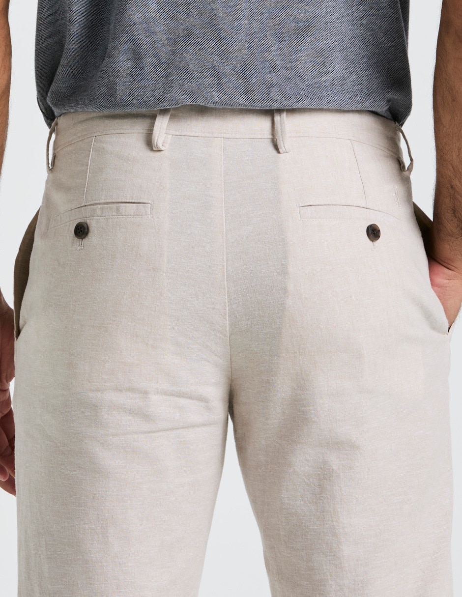Pantalón casual chino regular de lino para hombre