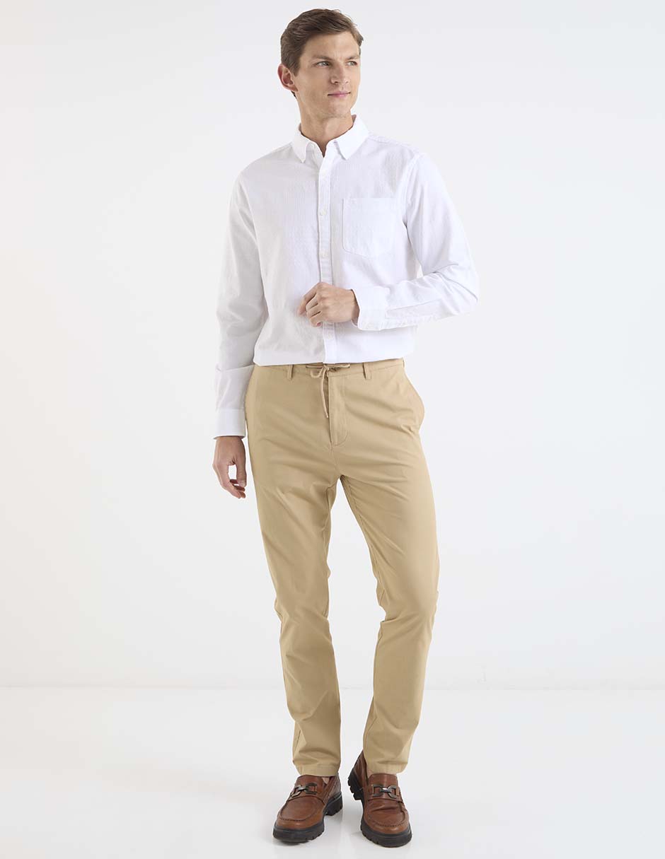 Pantalón chino slim de algodón para hombre 5