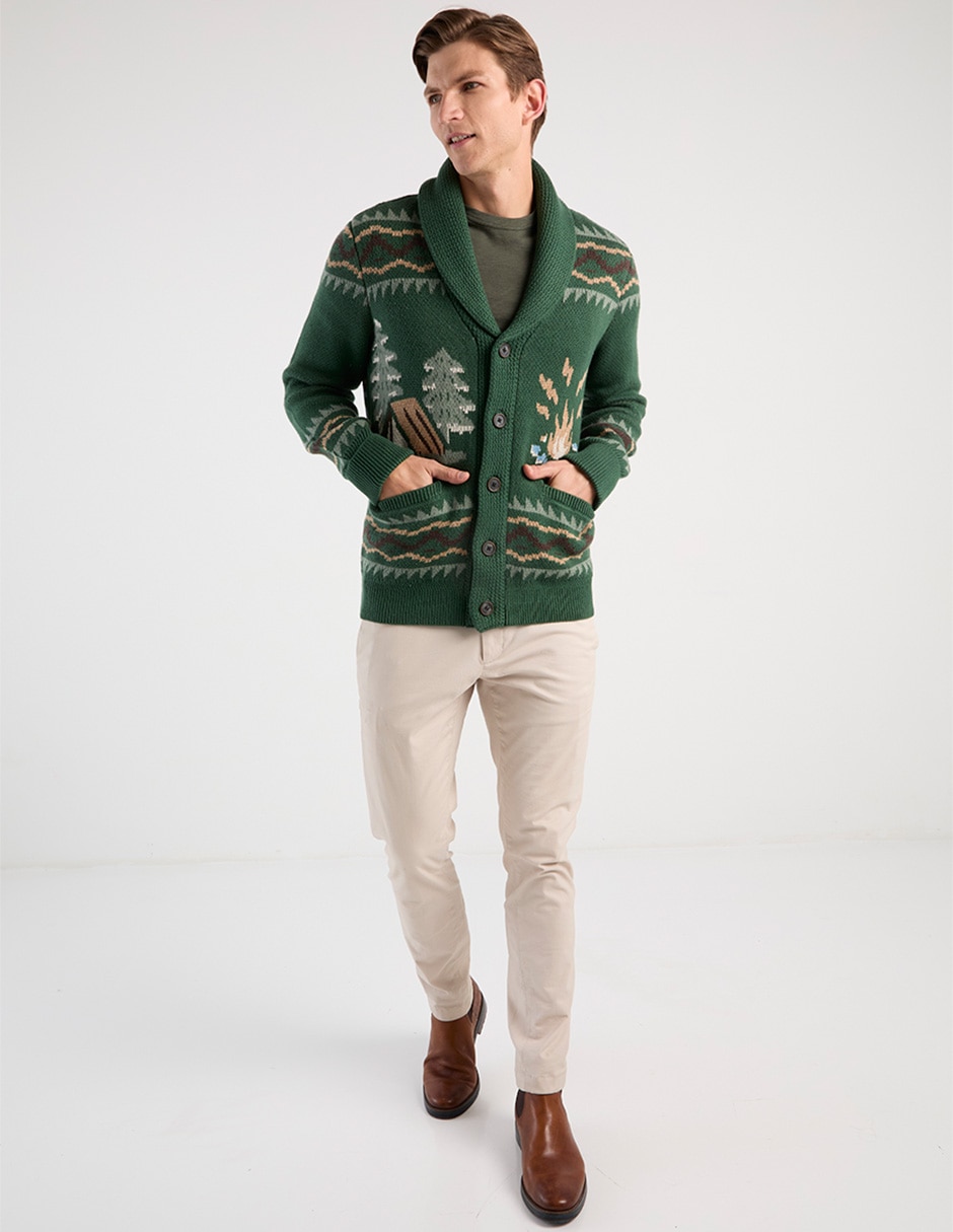 Suéter cuello solapa para hombre 4