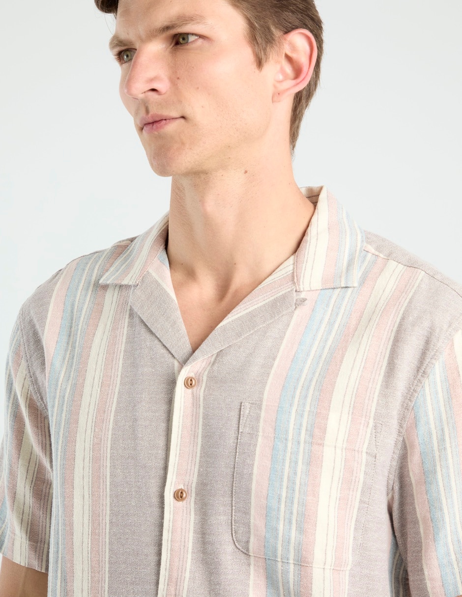 Camisa casual de algodón manga corta para hombre 3