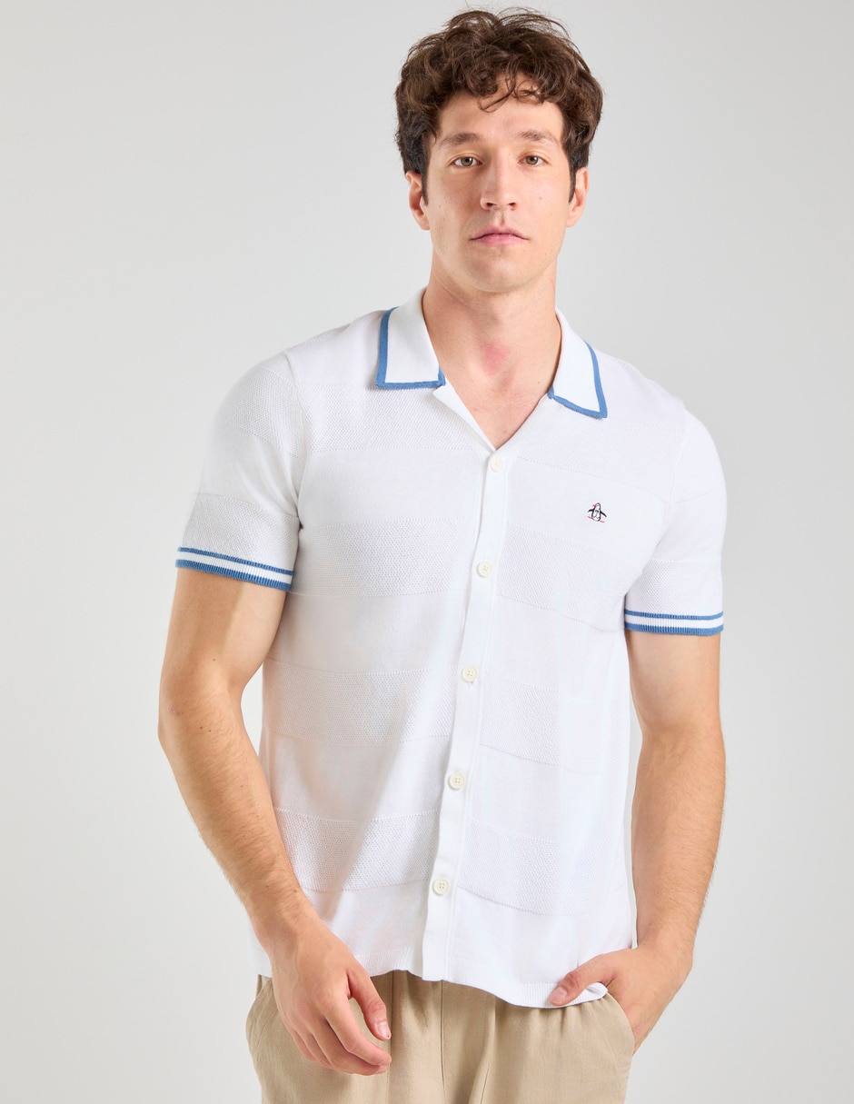 Camisa casual de algodón manga corta para hombre
