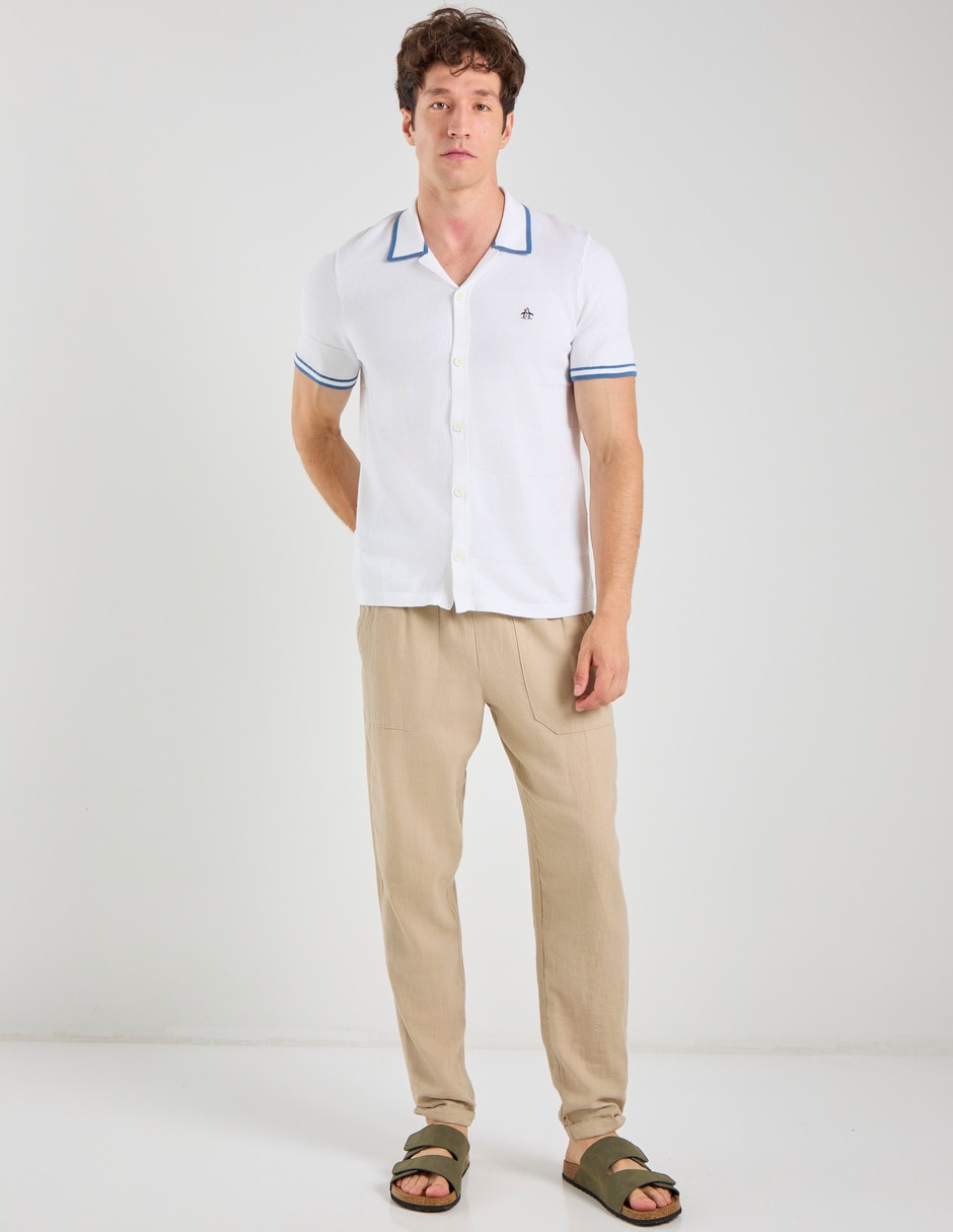Camisa casual de algodón manga corta para hombre