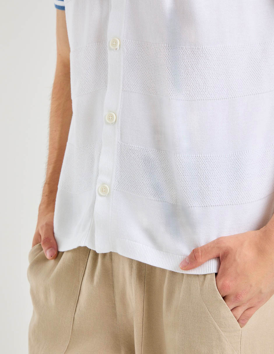 Camisa casual de algodón manga corta para hombre