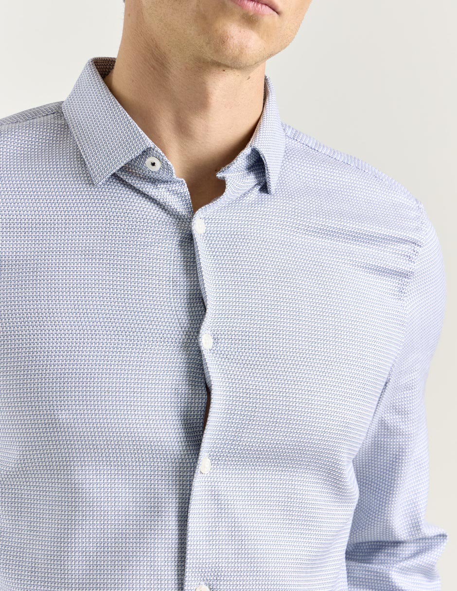 Camisa business casual de algodón manga larga para hombre 7