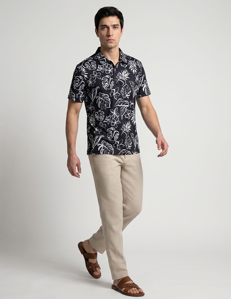 Camisa casual de algodón manga corta para hombre