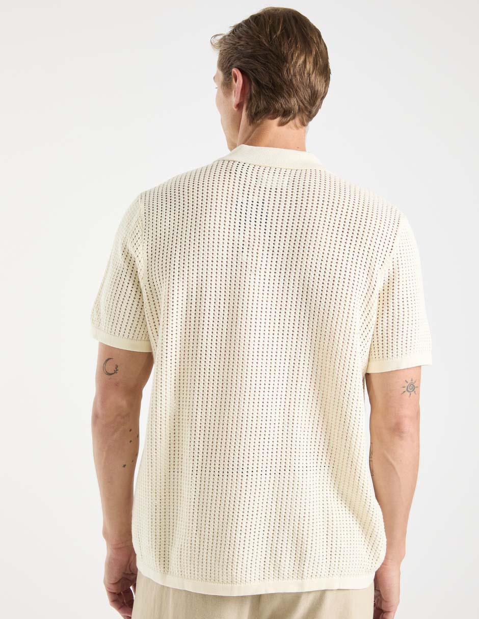 Camisa casual de algodón manga corta para hombre 4