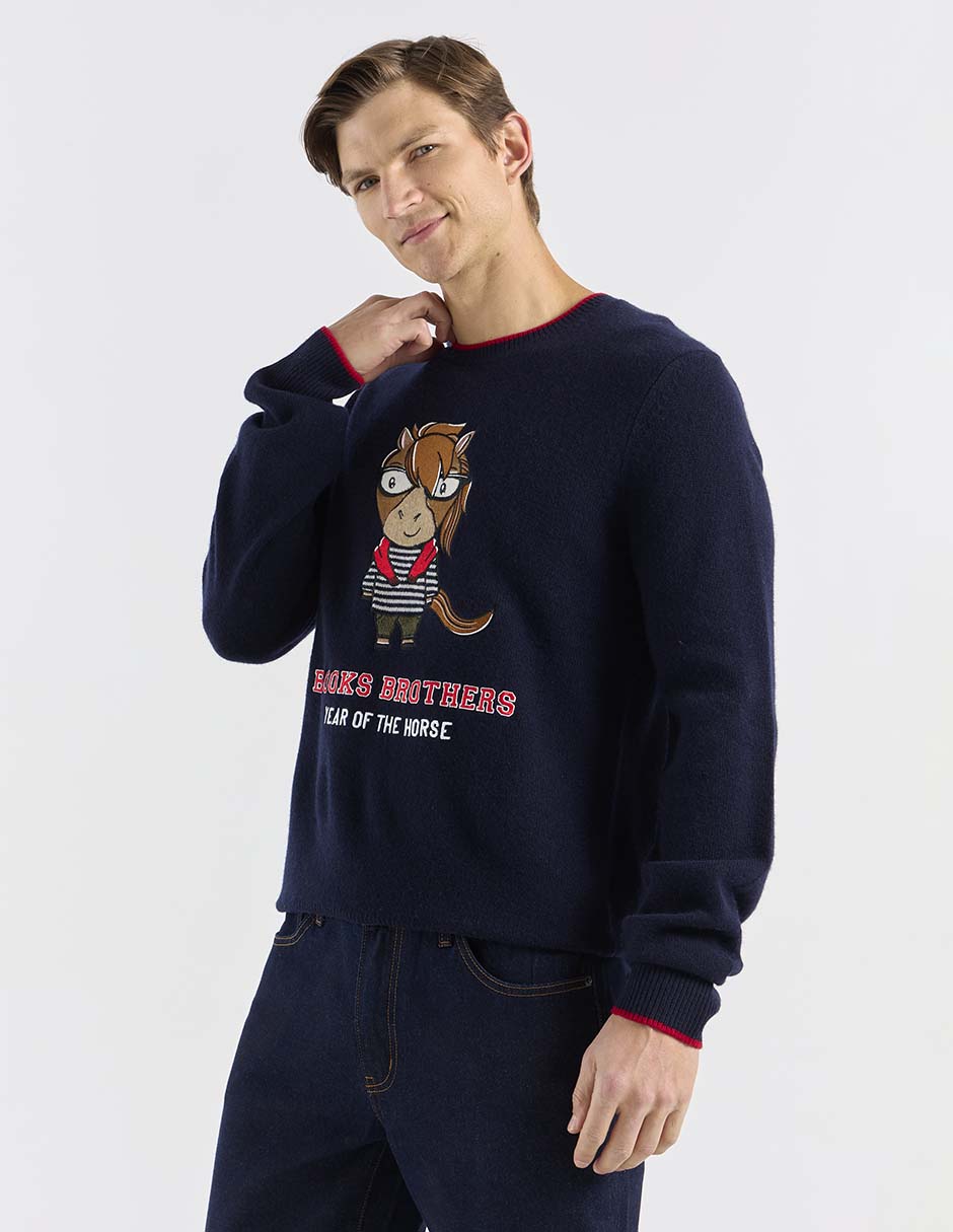 Suéter Brooks Brothers cuello redondo para hombre