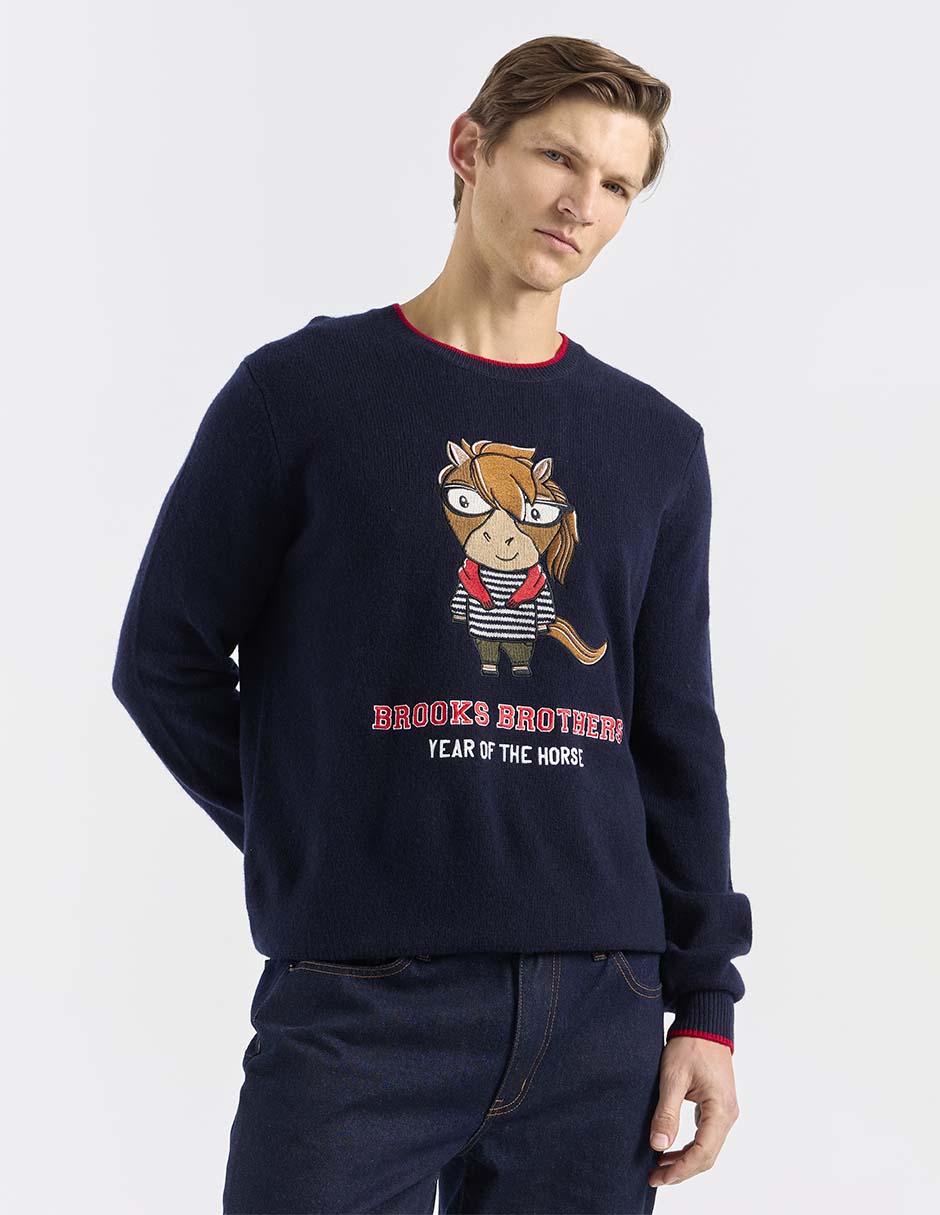 Suéter Brooks Brothers cuello redondo para hombre