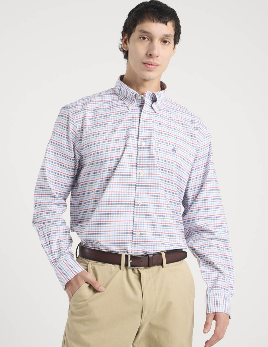 Camisa business casual Brooks Brothers de algodón manga larga para hombre