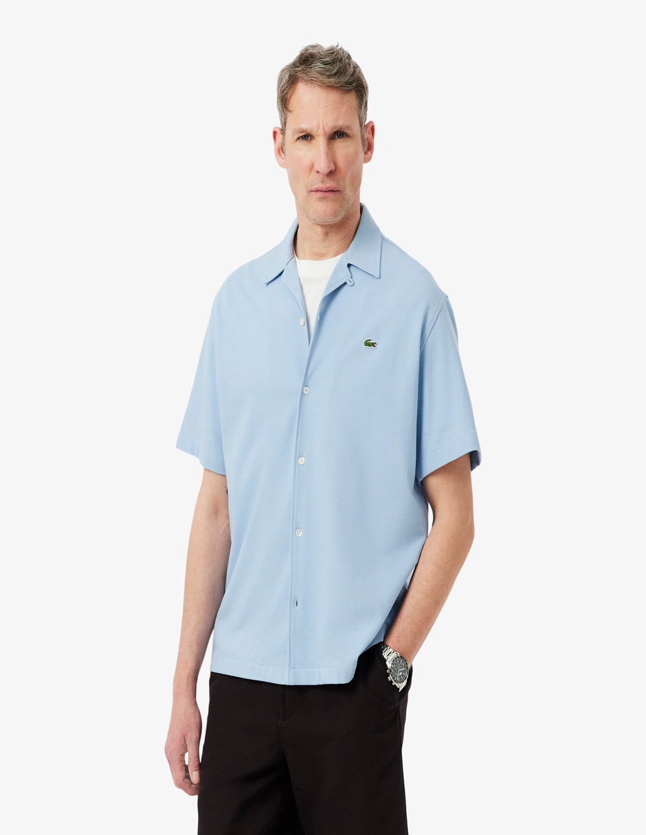 Camisa casual lacoste de algodón manga corta para hombre