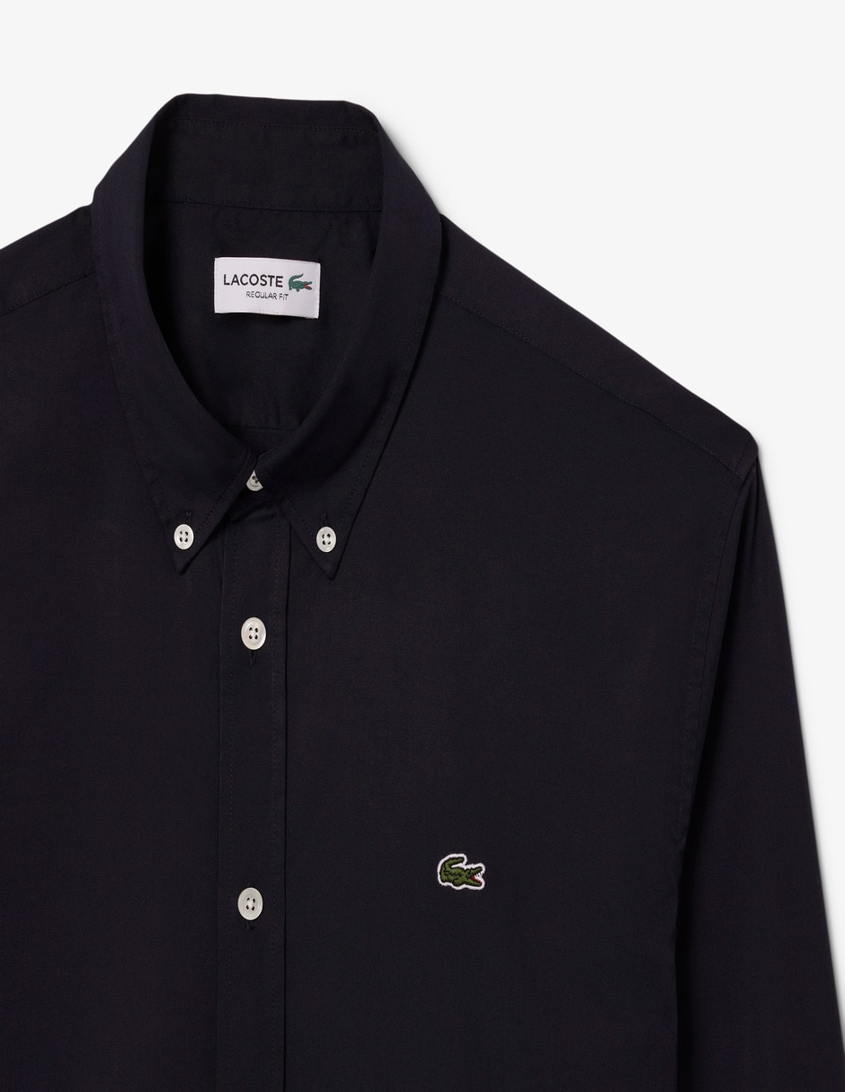 Camisa casual lacoste de algodón manga larga para hombre
