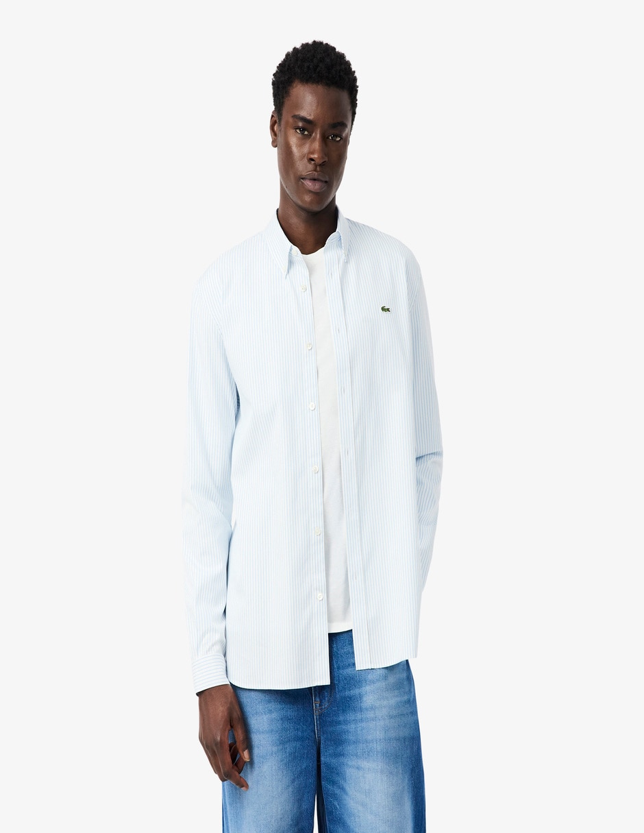 Camisa casual Lacoste de algodón manga larga para hombre