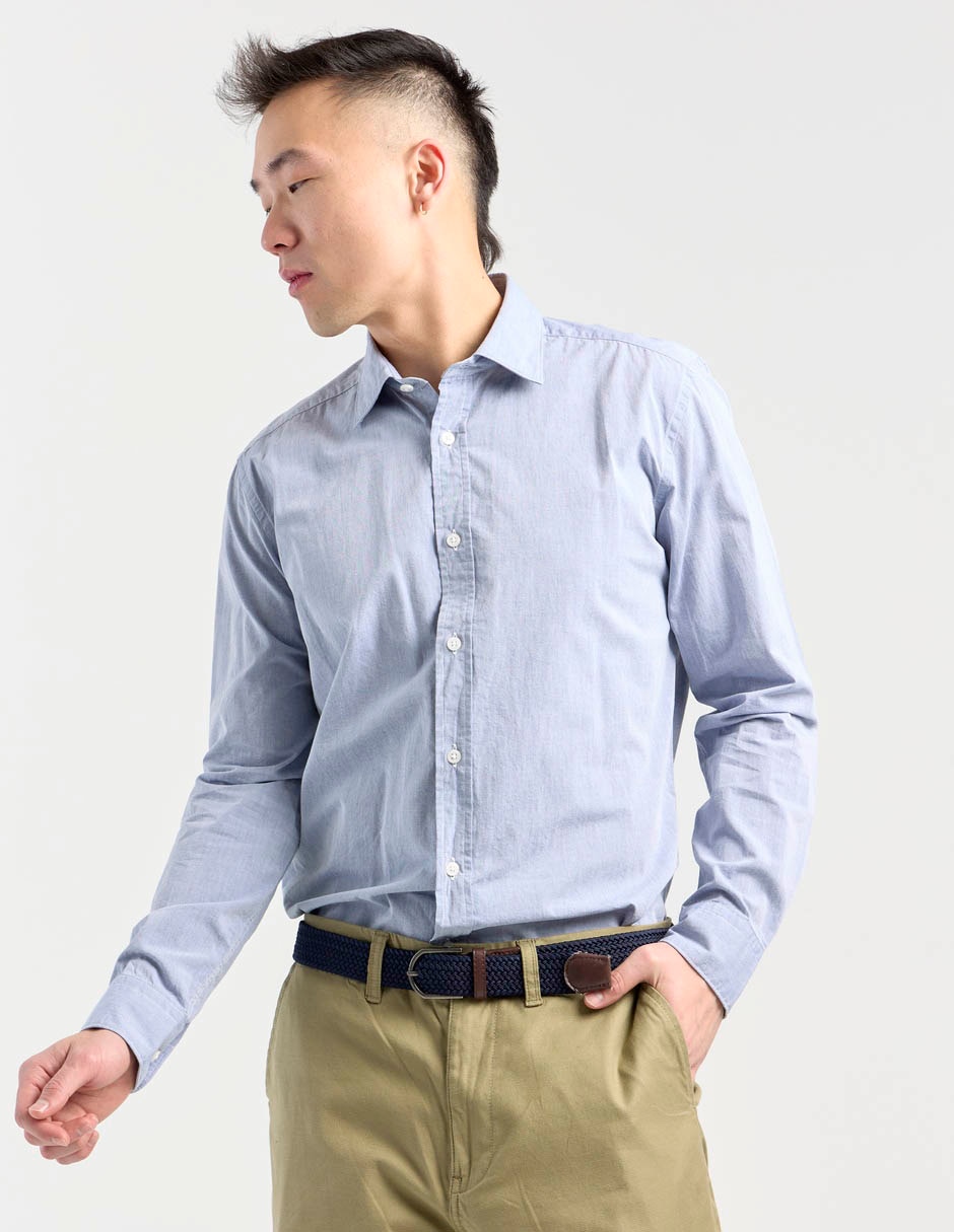 Camisa casual de algodón manga larga para hombre 1