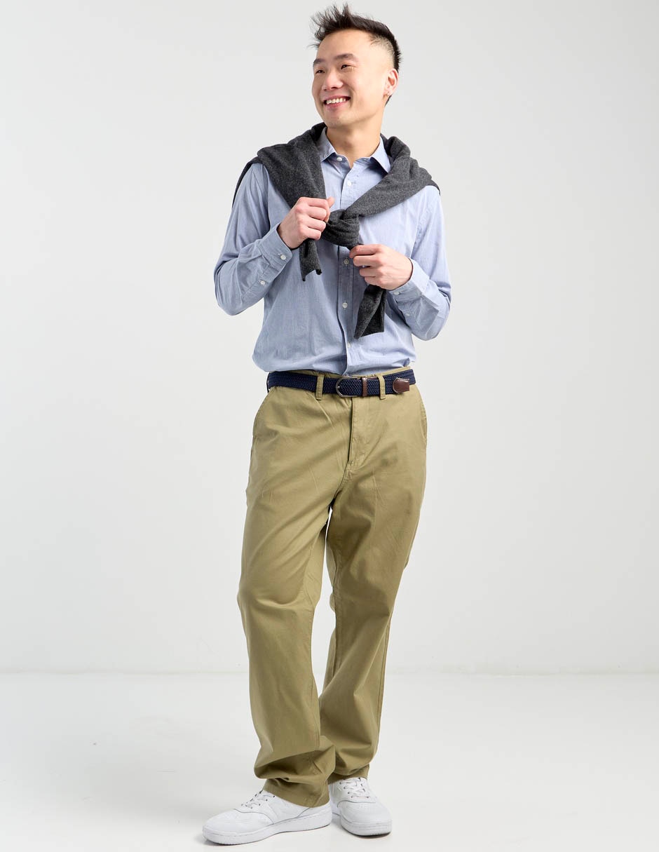 Camisa casual de algodón manga larga para hombre 7