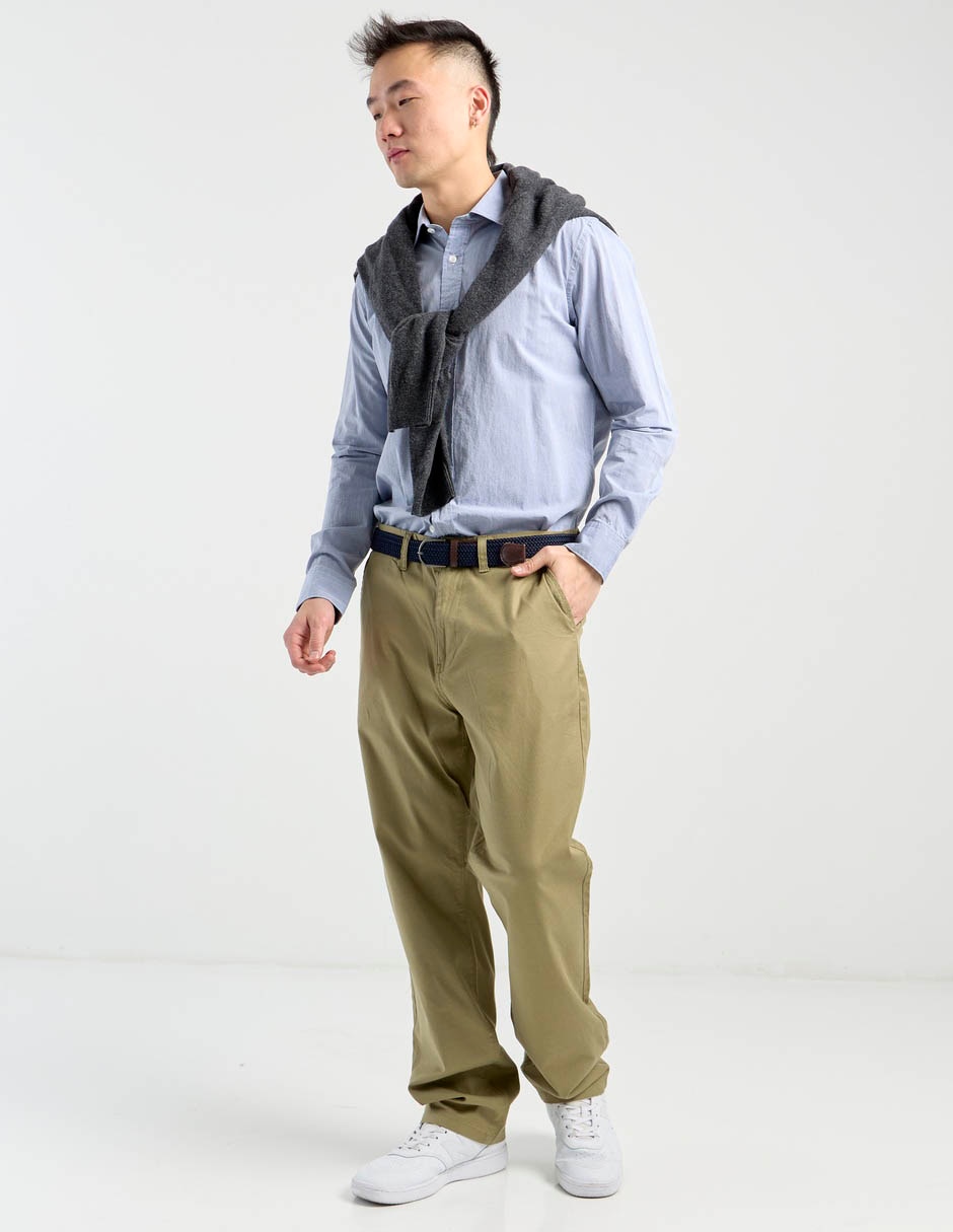 Camisa casual de algodón manga larga para hombre 8