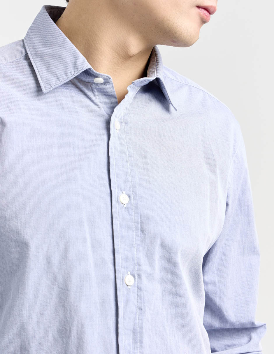 Camisa casual de algodón manga larga para hombre 9