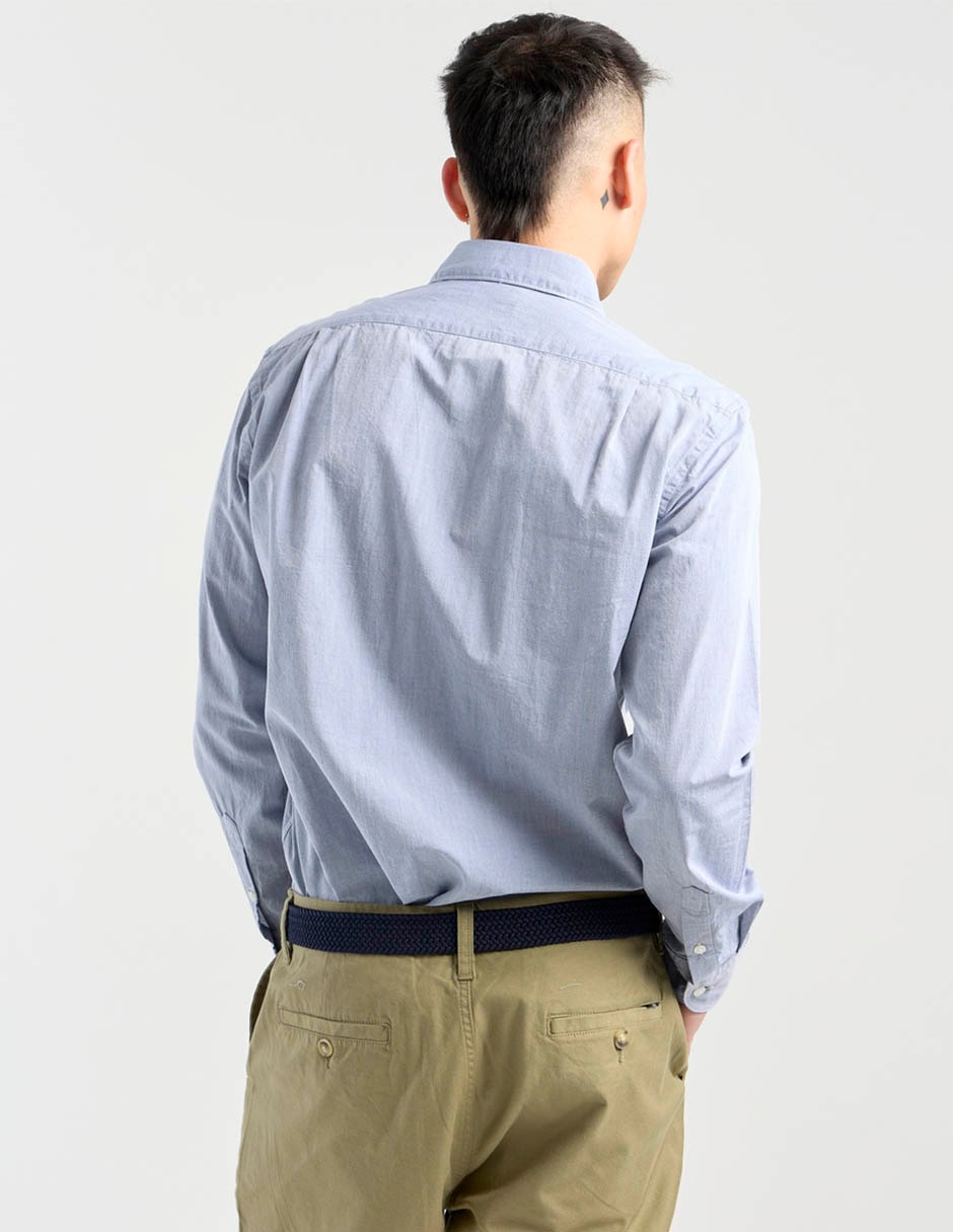 Camisa casual de algodón manga larga para hombre 11