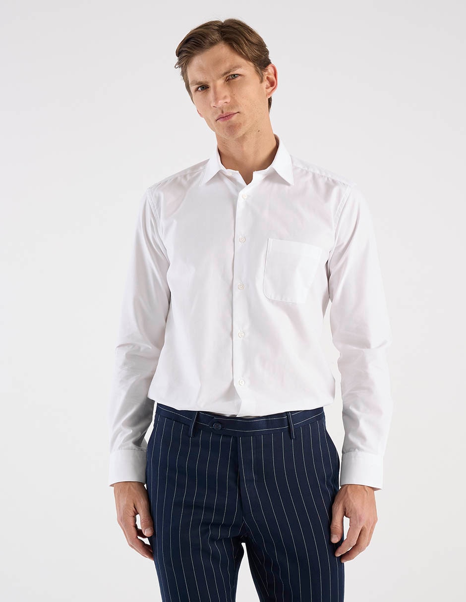 Camisa de vestir de algodón manga larga para hombre Camisa de vestir de algodón manga larga para hombre