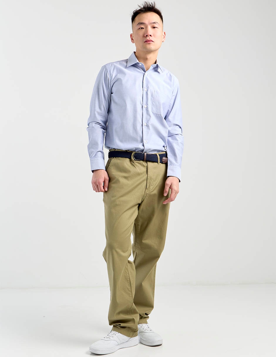 Camisa de vestir de algodón manga larga para hombre 5