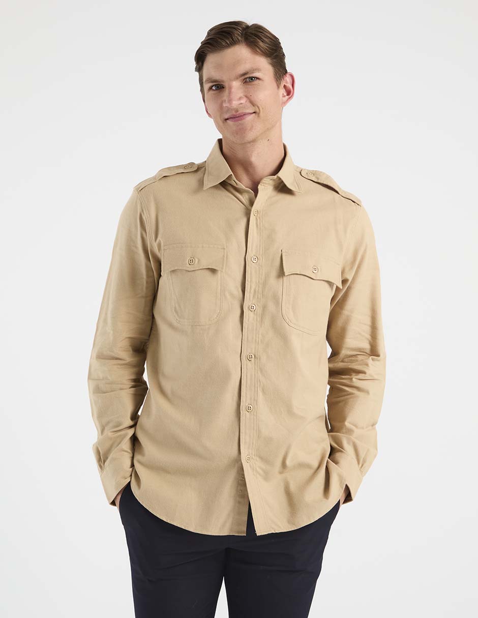 Camisa casual de algodón manga larga para hombre 1