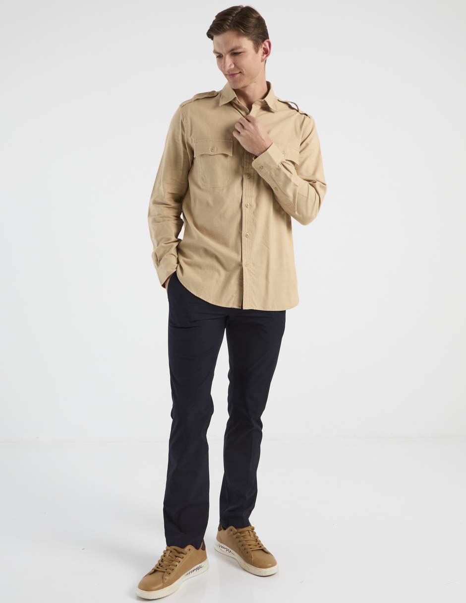 Camisa casual de algodón manga larga para hombre 6