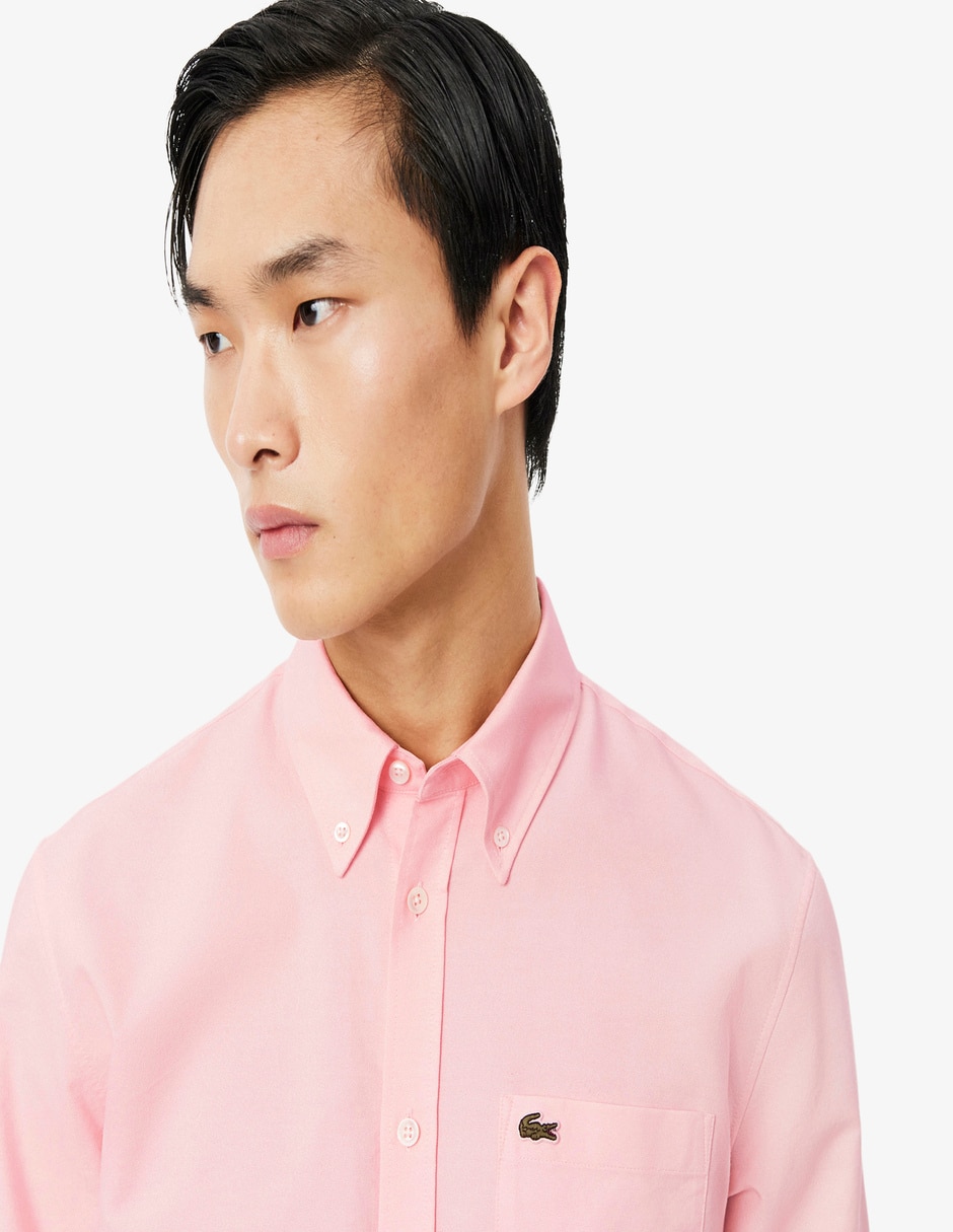 Camisa casual Lacoste de algodón manga larga para hombre