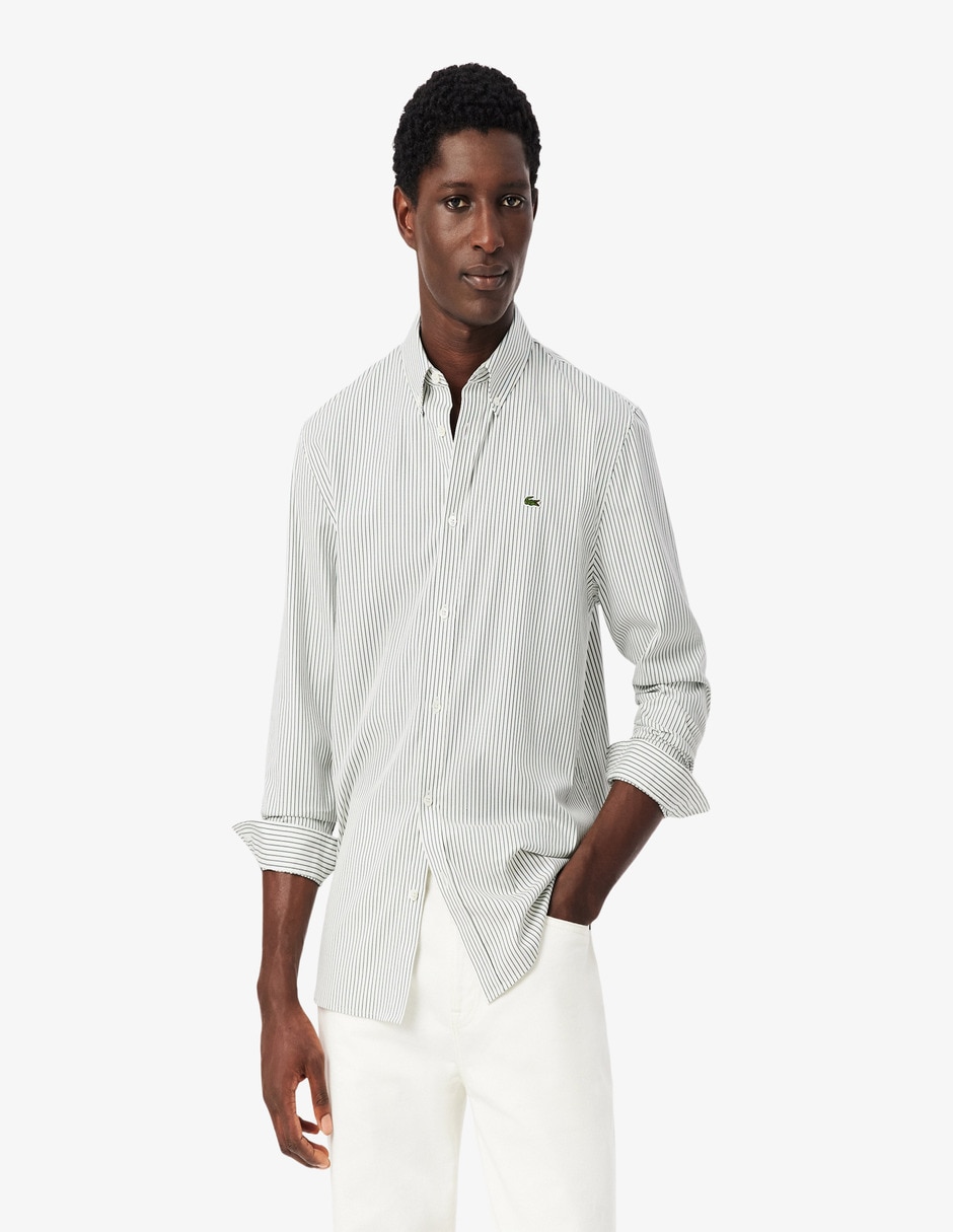 Camisa casual Lacoste de algodón manga larga para hombre