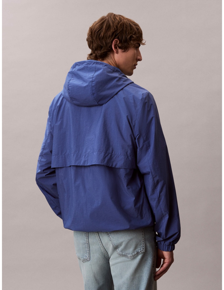 Chamarra rompevientos Ck impermeable capucha y bolsa para hombre