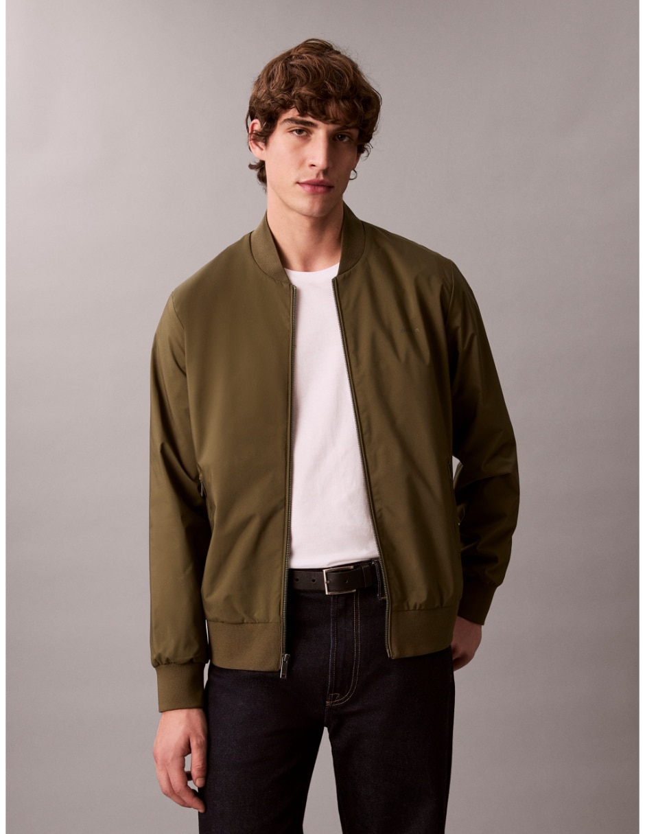 Chamarra bomber impermeable con bolsillos para hombre Chamarra bomber impermeable con bolsillos para hombre