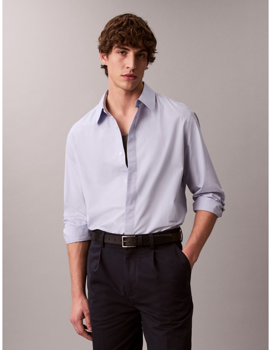 Camisa casual de algodón manga larga para hombre Camisa casual de algodón manga larga para hombre