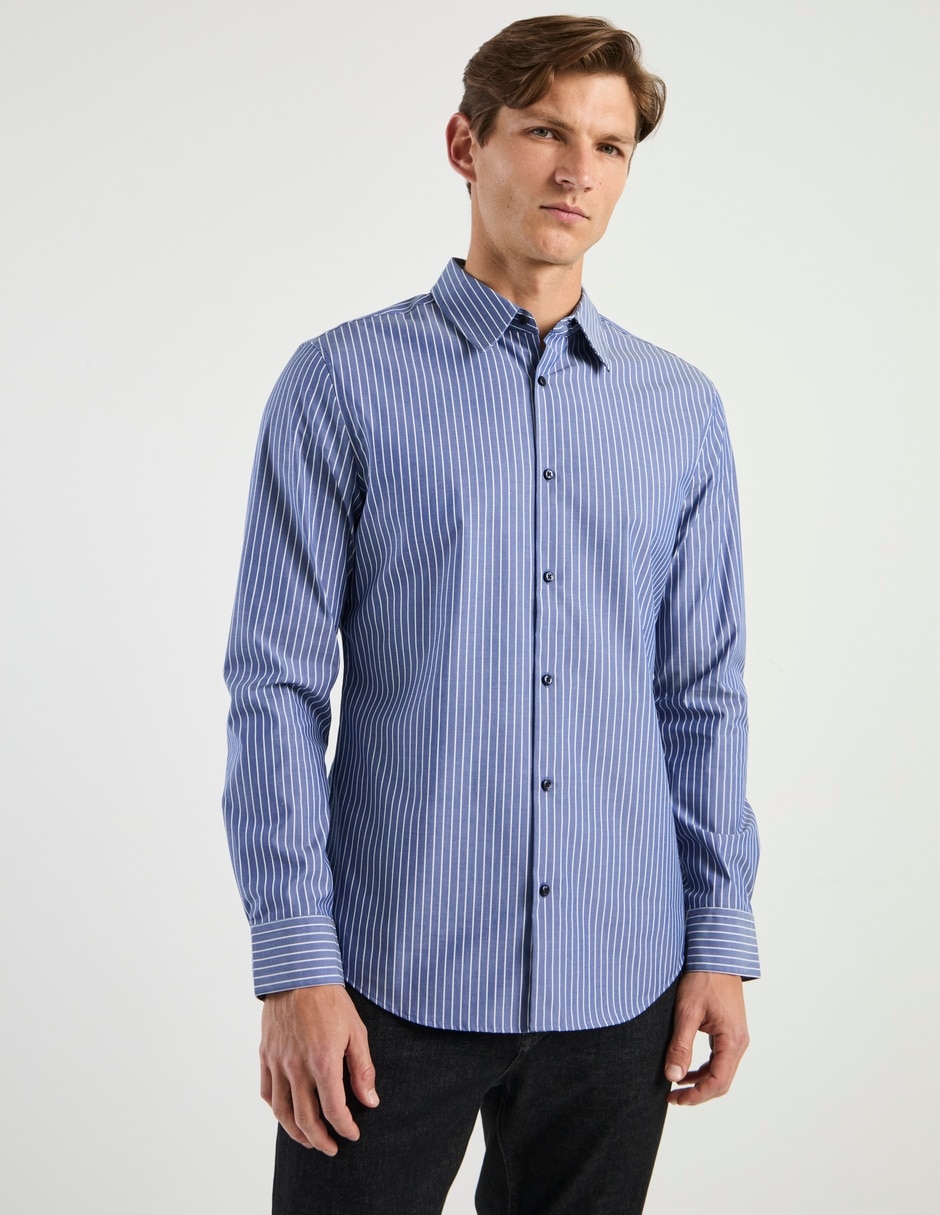 Camisa casual Calvin Klein de algodón manga larga para hombre