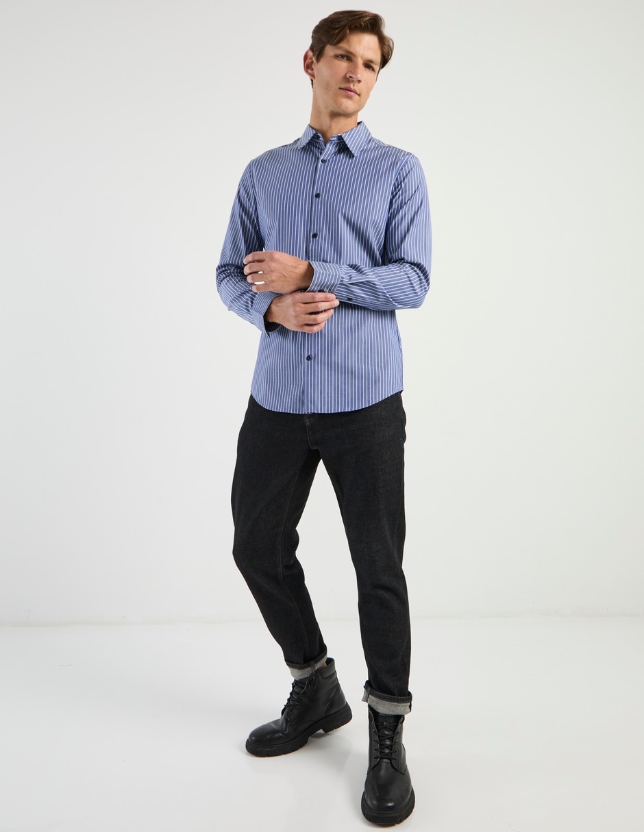 Camisa casual Calvin Klein de algodón manga larga para hombre 2