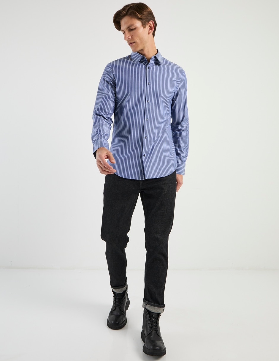 Camisa casual Calvin Klein de algodón manga larga para hombre 3