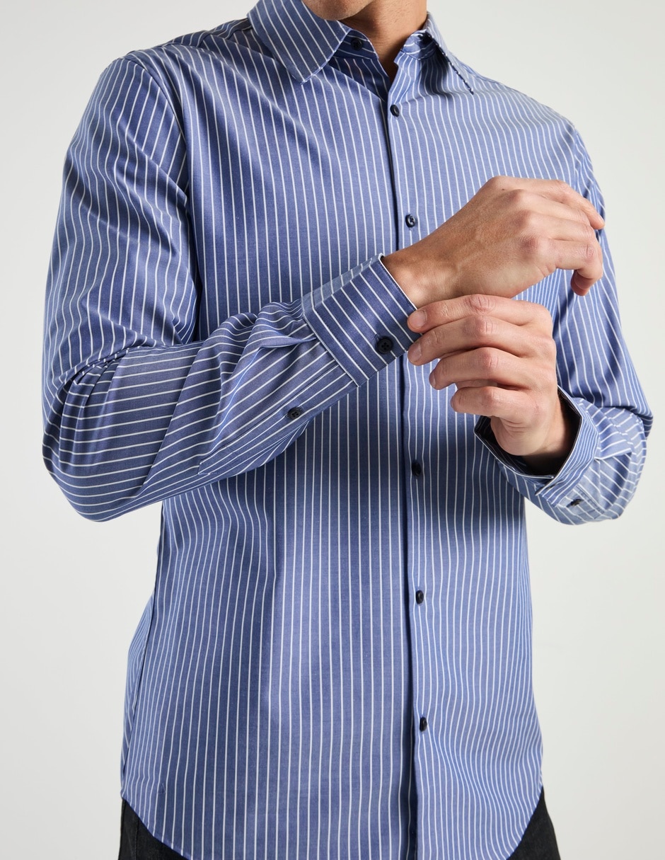 Camisa casual Calvin Klein de algodón manga larga para hombre 4