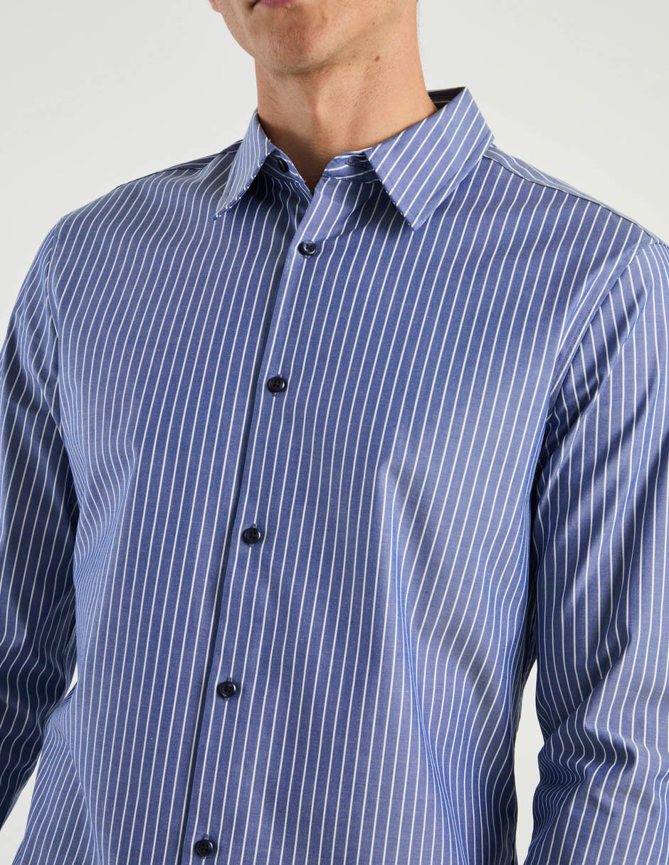 Camisa casual Calvin Klein de algodón manga larga para hombre 5
