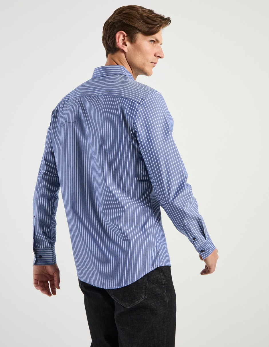 Camisa casual Calvin Klein de algodón manga larga para hombre 6