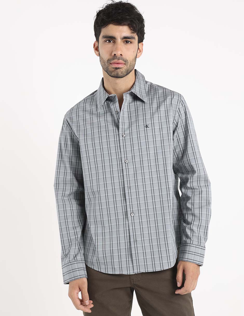 Camisa casual de algodón manga larga para hombre Camisa casual de algodón manga larga para hombre