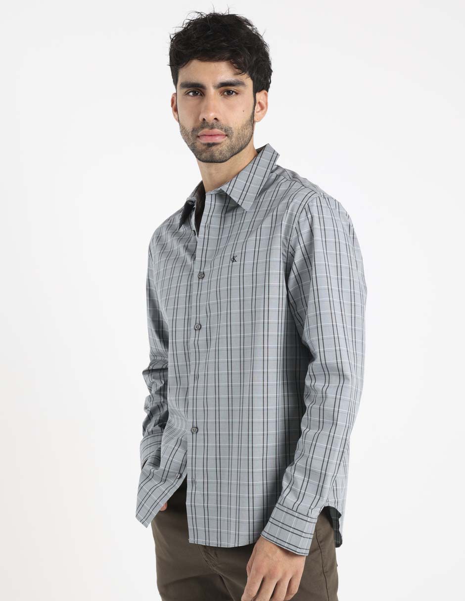 Camisa casual de algodón manga larga para hombre 5