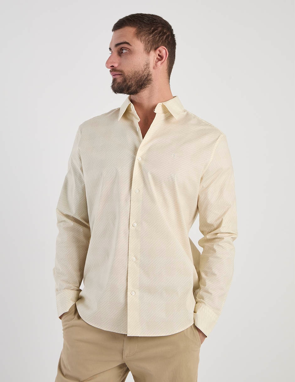 Camisa casual de algodón manga larga para hombre 1