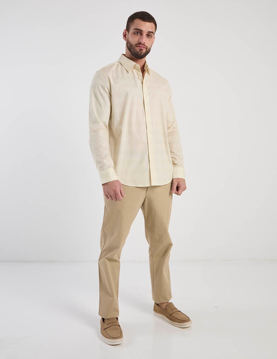 Camisa casual de algodón manga larga para hombre 8