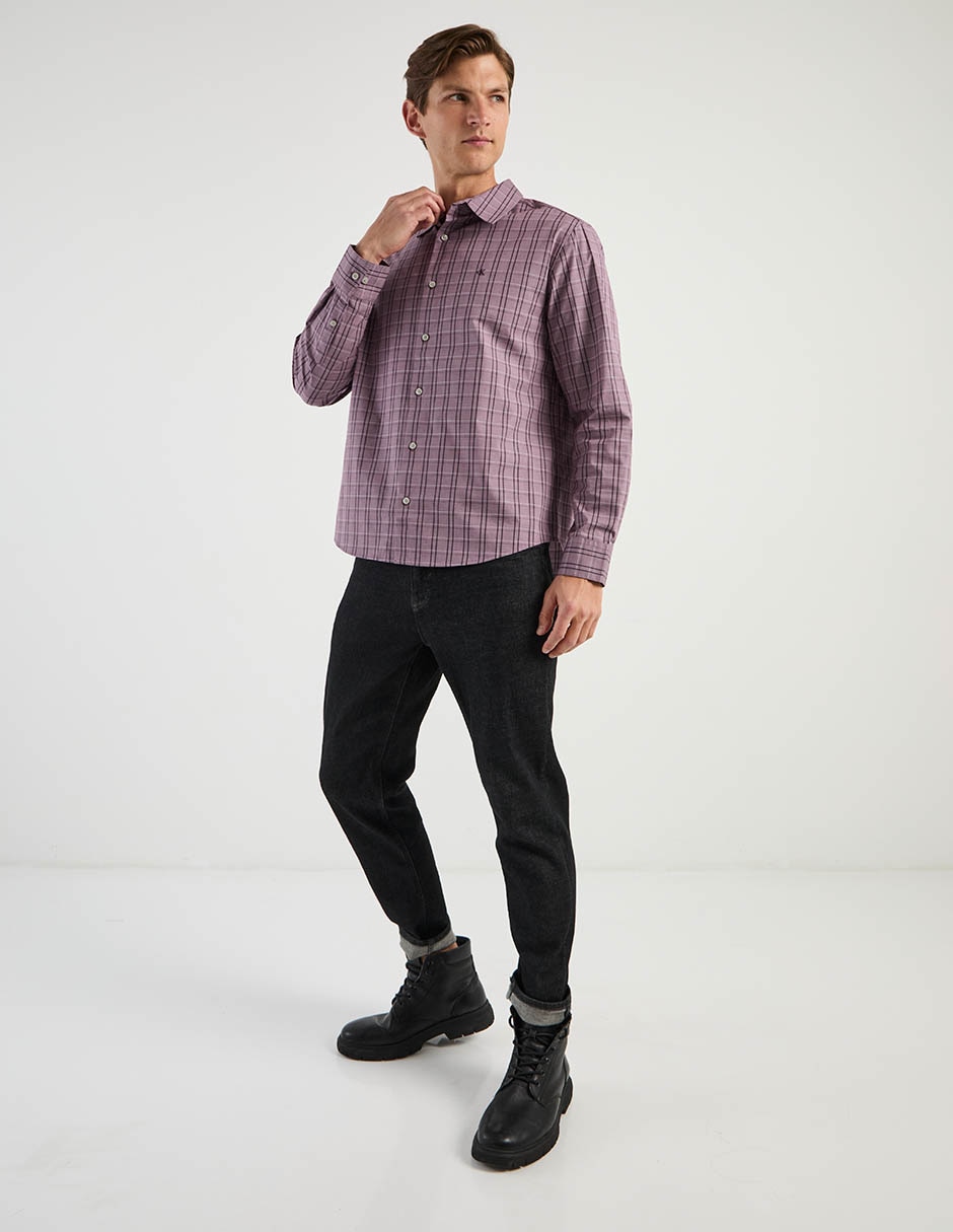 Camisa casual de algodón manga larga para hombre 4