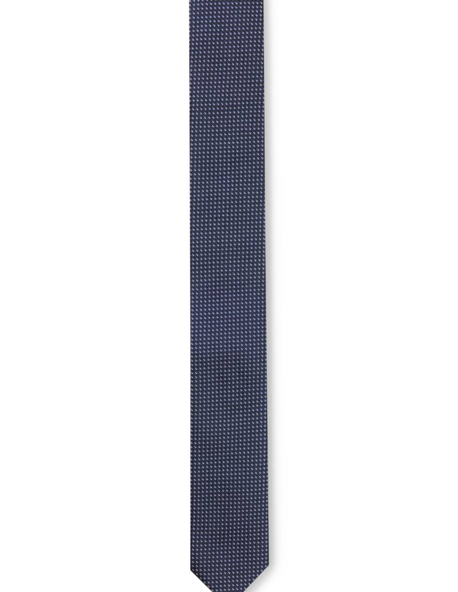 Corbata regular de seda estampado microprint para hombre 5