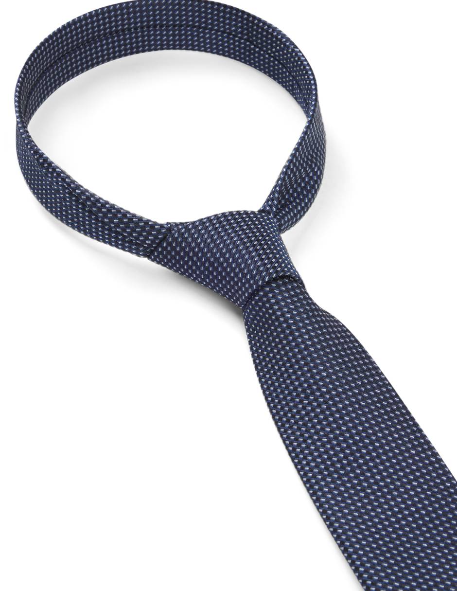 Corbata regular de seda estampado microprint para hombre