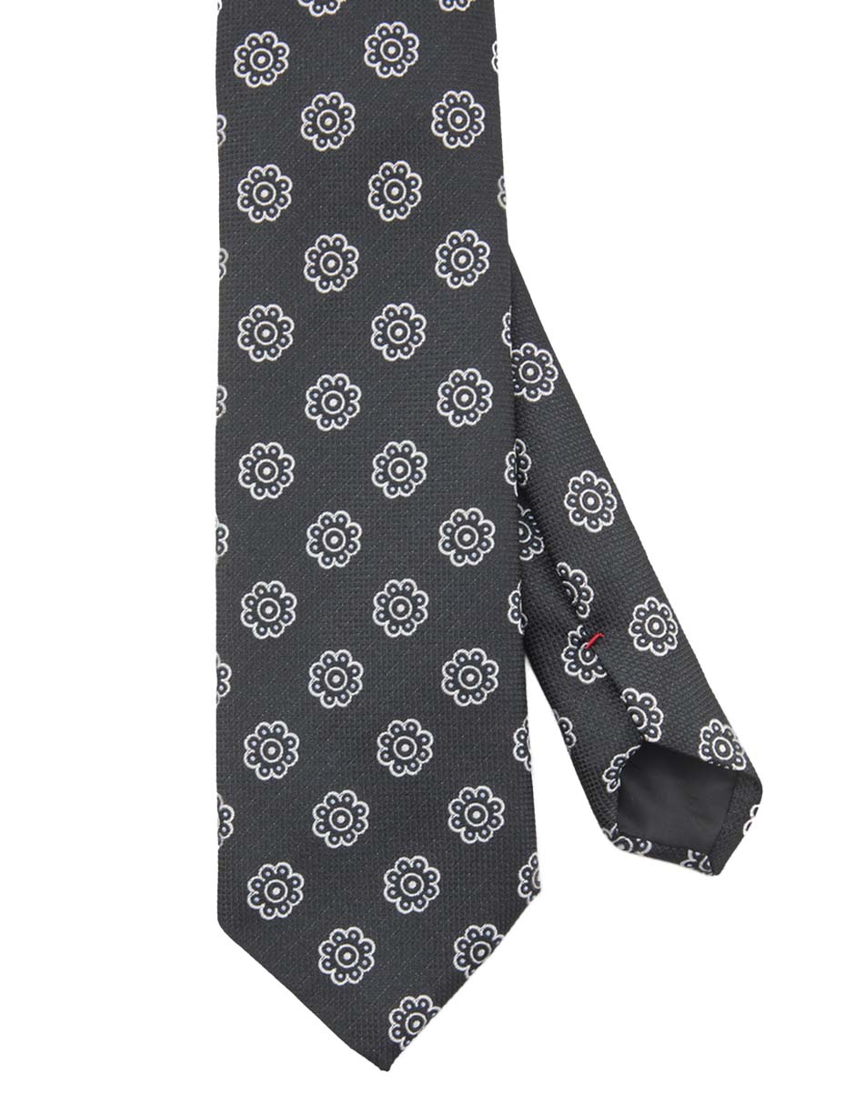 Corbata regular de seda estampado floral para hombre