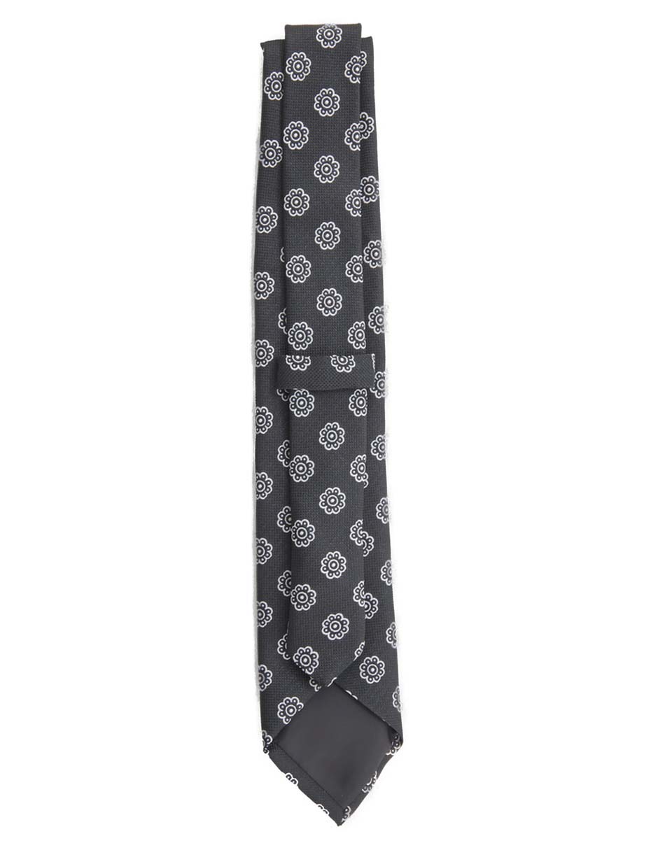 Corbata regular de seda estampado floral para hombre