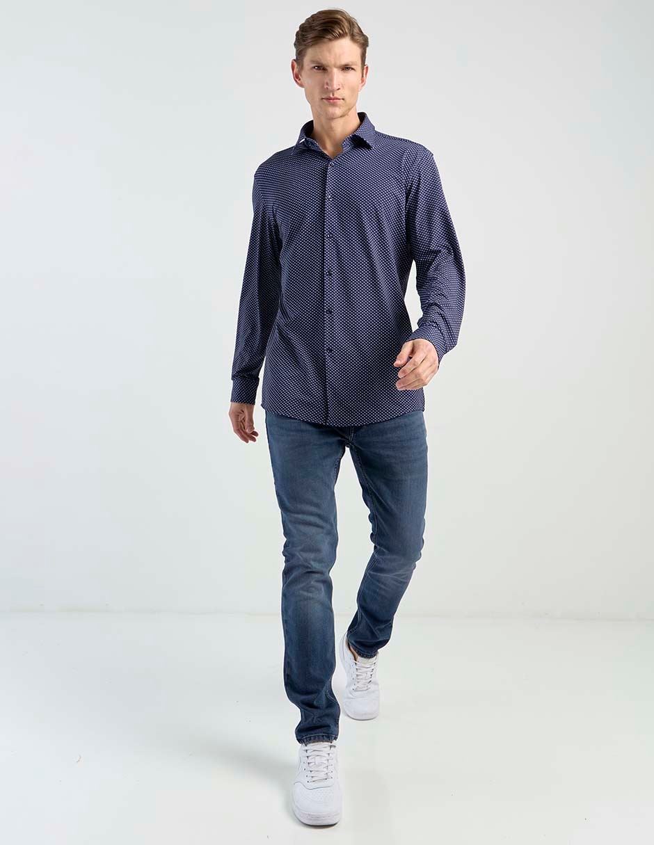 Camisa casual manga larga para hombre